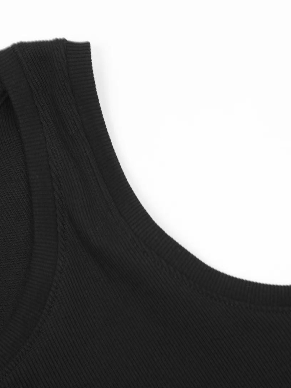 New LOEWE Anagram Embroidered Ribbed Tank Top Black Sleeveless Top - Picture 5 of 7